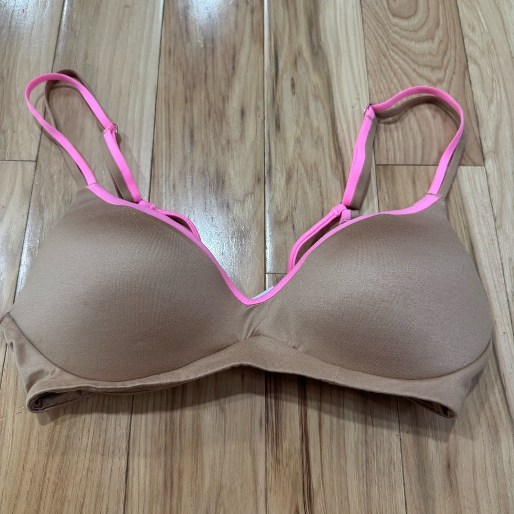 Aerie 32B Tan and Pink Bra